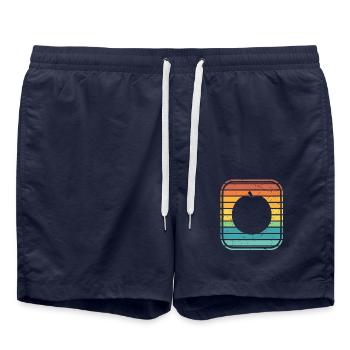 Apricot Fruit Lover Retro Veggie Diet Gift idea - Badeshorts - French Navy - Vorne - AI Model Male 185 light (185cm)