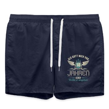 Als Gott mich vor 18 Jahren schuf wollte angeben - Badeshorts - French Navy - Vorne - AI Model Male 185 light (185cm)