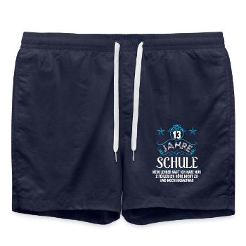 Abitur Gymnasium Damen und Herren Abi 2022 - Badeshorts - French Navy - Vorne - AI Model Male 185 light (185cm)