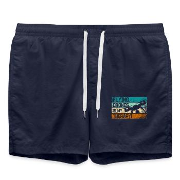 Flying drones is my therapy - Badeshorts - French Navy - Vorne - AI Model Male 185 light (185cm)