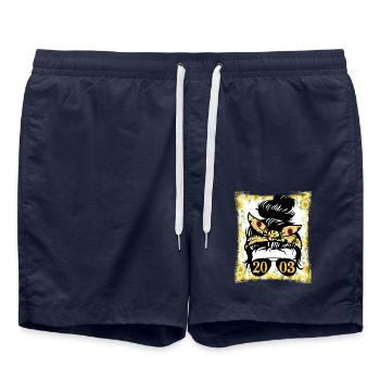 Sonnenblume Mama Geboren 2003 Geburtstag - Badeshorts - French Navy - Vorne - AI Model Male 185 light (185cm)