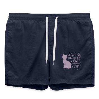 Cat always yourself unless you can be a cat - Swim Trunks - french navy - Front - AI Model Male 185 light (185cm)