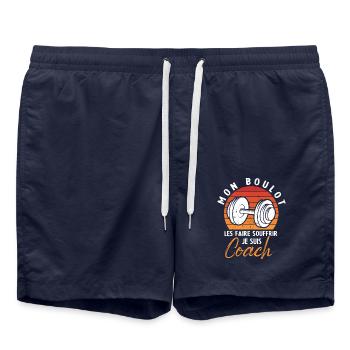 Mon boulot les faire souffrir je suis coach - Short de bain - bleu marine - Devant - AI Model Male 185 light (185cm)