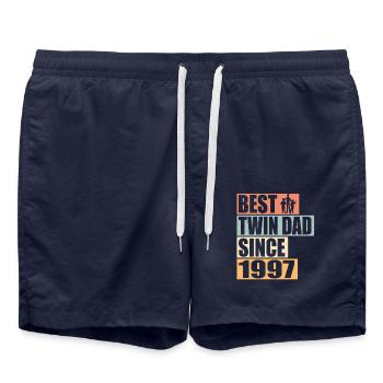 Zwillinge Vater Zwillingsvater seit 1997 - Badeshorts - French Navy - Vorne - AI Model Male 185 light (185cm)