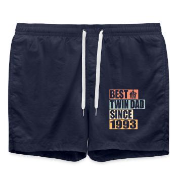 Zwillinge Vater Zwillingsvater seit 1993 - Badeshorts - French Navy - Vorne - AI Model Male 185 light (185cm)