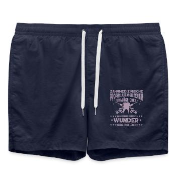 Zahnmedizinische Prophylaxeassistentin - Badeshorts - French Navy - Vorne - AI Model Male 185 light (185cm)
