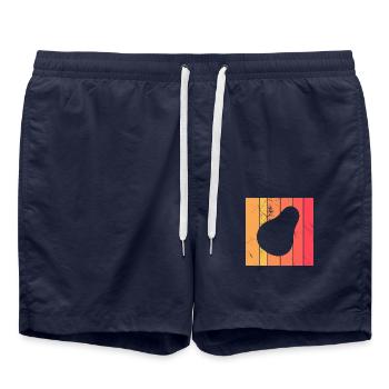 Avocado Vegan Lover Retro Veggie Diet Gift idea - Badeshorts - French Navy - Vorne - AI Model Male 185 light (185cm)