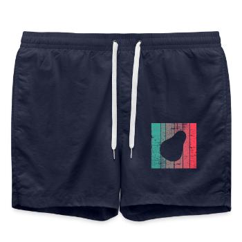 Avocado Vegan Lover Retro Veggie Diet Gift idea - Badeshorts - French Navy - Vorne - AI Model Male 185 light (185cm)