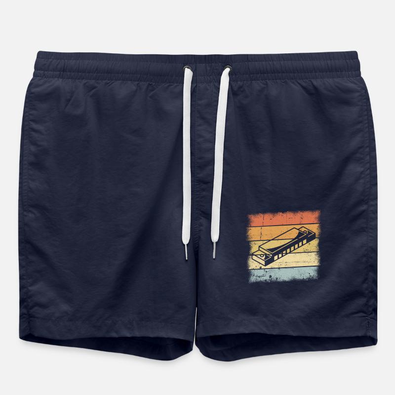 Harmonica motif - Swim Trunks - french navy