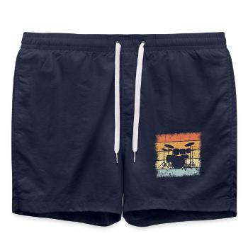 Cadeau de batteur - Short de bain - bleu marine - Devant - AI Model Male 185 light (185cm)
