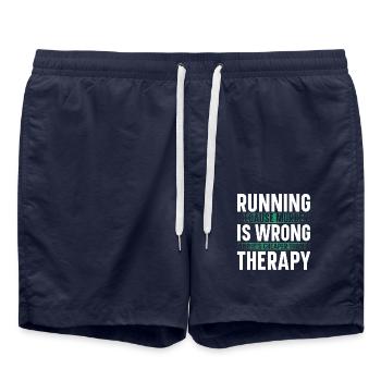 Courir parce que le meurtre est mal - Short de bain - bleu marine - Devant - AI Model Male 185 light (185cm)