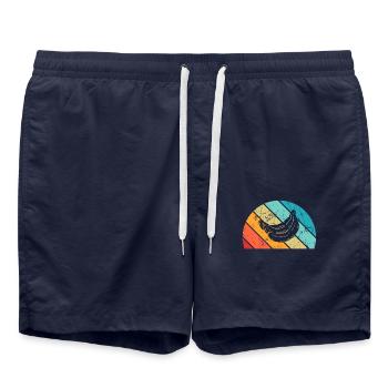 Banana Vegan Lover Retro Veggie Fruit Gift idea - Badeshorts - French Navy - Vorne - AI Model Male 185 light (185cm)