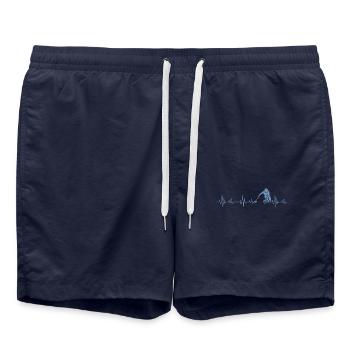 Curling Herzschlag Geschenkideen - Badeshorts - French Navy - Vorne - AI Model Male 185 light (185cm)
