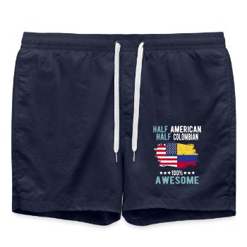 Moitié américain moitié colombien - Short de bain - bleu marine - Devant - AI Model Male 185 light (185cm)