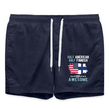 Halb Amerikaner Halb Finne - Badeshorts - French Navy - Vorne - AI Model Male 185 light (185cm)