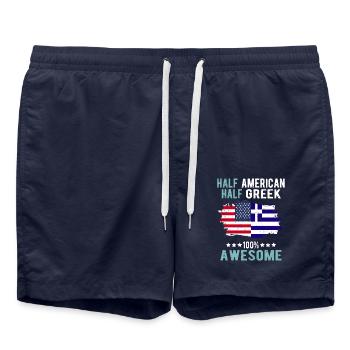 Mi-Américain, mi-Grec - Short de bain - bleu marine - Devant - AI Model Male 185 light (185cm)