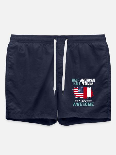 Half American Half Peruvian - Swim Trunks - french navy