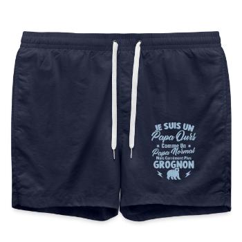 Je Suis Un Papa Ours Comme Un Papa Normal - Short de bain - bleu marine - Devant - AI Model Male 185 light (185cm)