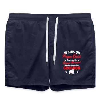 Je Suis Un Papa Ours Comme Un Papa Normal - Short de bain - bleu marine - Devant - AI Model Male 185 light (185cm)