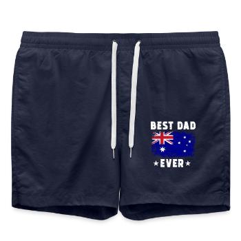 Australier Vater Best Dad ever - Badeshorts - French Navy - Vorne - AI Model Male 185 light (185cm)