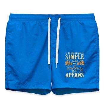 Un Mec Simple J'aime Les Tracteurs Et Les Apéros - Short de bain - cobalt blue - Devant