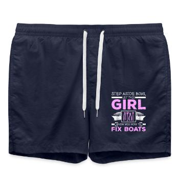 Woman Girl répare des bateaux - Short de bain - bleu marine - Devant - AI Model Male 185 light (185cm)