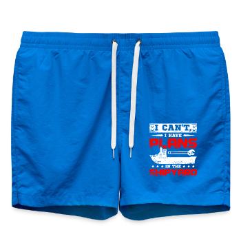 I cant I have plans in the shipyard - Badeshorts - Cobalt blue - Vorne