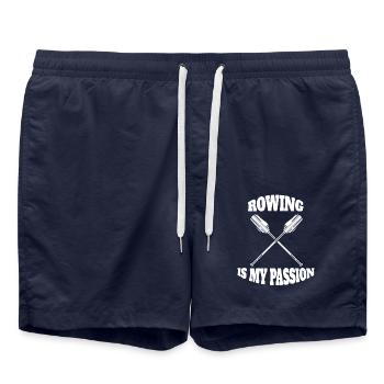 Rowers funny rowing saying rowing rowing club - Swim Trunks - french navy - Front - AI Model Male 185 light (185cm)