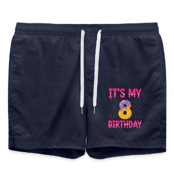 C’est mon 8e anniversaire | | du thème Sprinkles - Short de bain - bleu marine - Devant - AI Model Male 185 light (185cm)