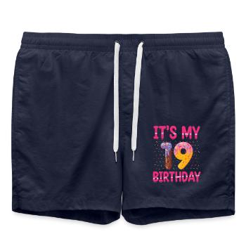 It's My 20th Birthday | Sprinkles Themed | - Swim Trunks - french navy - Front - AI Model Male 185 light (185cm)