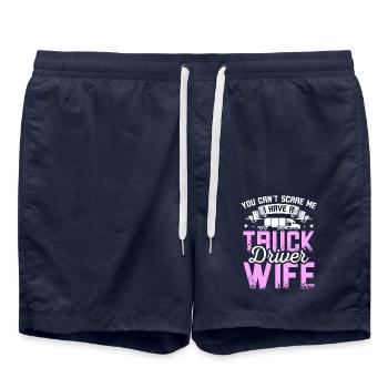 J’ai une femme chauffeur de camion - Short de bain - bleu marine - Devant - AI Model Male 185 light (185cm)