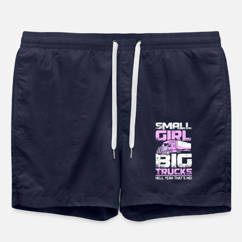 Small girl big trucks - Swim Trunks - french navy