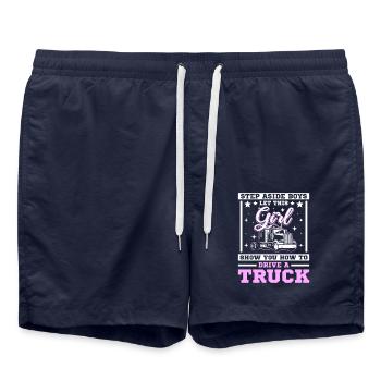 Let this girl show you how to drive a truck - Badeshorts - French Navy - Vorne - AI Model Male 185 light (185cm)
