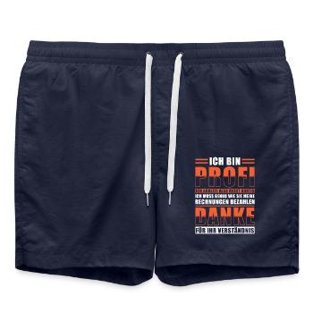 Handwerker Profi Handwerkersprüche lustig - Badeshorts - French Navy - Vorne - AI Model Male 185 light (185cm)