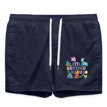 Petit frère Saurus | Tshirt de dinosaure Rawr | - Short de bain - bleu marine - Devant - AI Model Male 185 light (185cm)