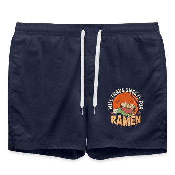 Tauscht Süßigkeiten Gegen Ramen | Ramen-Liebhaber - Badeshorts - French Navy - Vorne - AI Model Male 185 light (185cm)