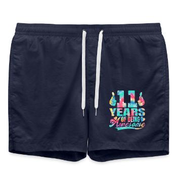 11th birthday or anniversary 11 years of being - Swim Trunks - french navy - Front - AI Model Male 185 light (185cm)