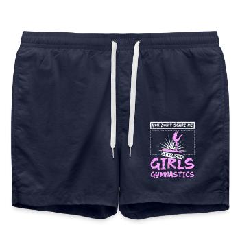 Tu ne me fais pas peur J’entraîne des filles en gymnastique - Short de bain - bleu marine - Devant - AI Model Male 185 light (185cm)