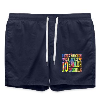Dieses Mädchen Ist Jetzt 10 Geburtstag - Badeshorts - French Navy - Vorne - AI Model Male 185 light (185cm)