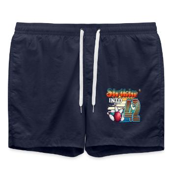 Strikin' Into 42 Bowling Bowler 42nd birthday - Swim Trunks - french navy - Front - AI Model Male 185 light (185cm)