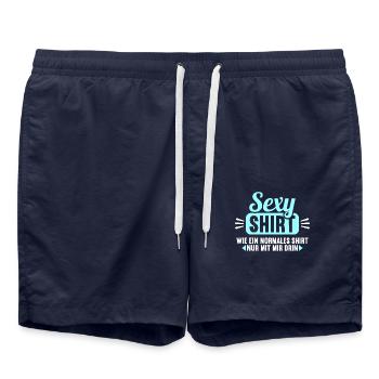 Sexy Shirt wie normales Shirt nur mit mir drin - Badeshorts - French Navy - Vorne - AI Model Male 185 light (185cm)