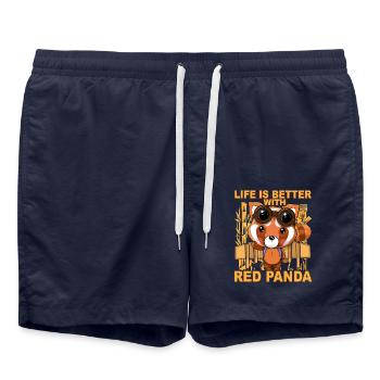 Life is better with Red Panda - Badeshorts - French Navy - Vorne - AI Model Male 185 light (185cm)