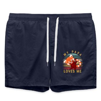 My Papa loves me - Swim Trunks - french navy - Front - AI Model Male 185 light (185cm)