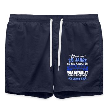 Wenn du groß bist ich wurde Faul 20. Geburtstag - Badeshorts - French Navy - Vorne - AI Model Male 185 light (185cm)