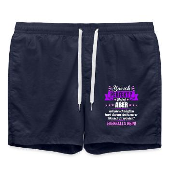 Bin ich perfekt? Nein. Aber arbeite ich daran - Badeshorts - French Navy - Vorne - AI Model Male 185 light (185cm)