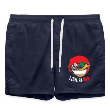 Ich Liebe Ramen | Ramen-liebhaber Shirt | - Badeshorts - French Navy - Vorne - AI Model Male 185 light (185cm)