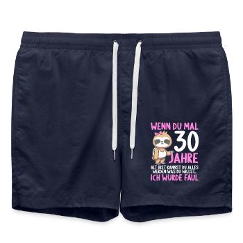 Wenn du groß bist ich wurde Faul 30. Geburtstag - Badeshorts - French Navy - Vorne - AI Model Male 185 light (185cm)
