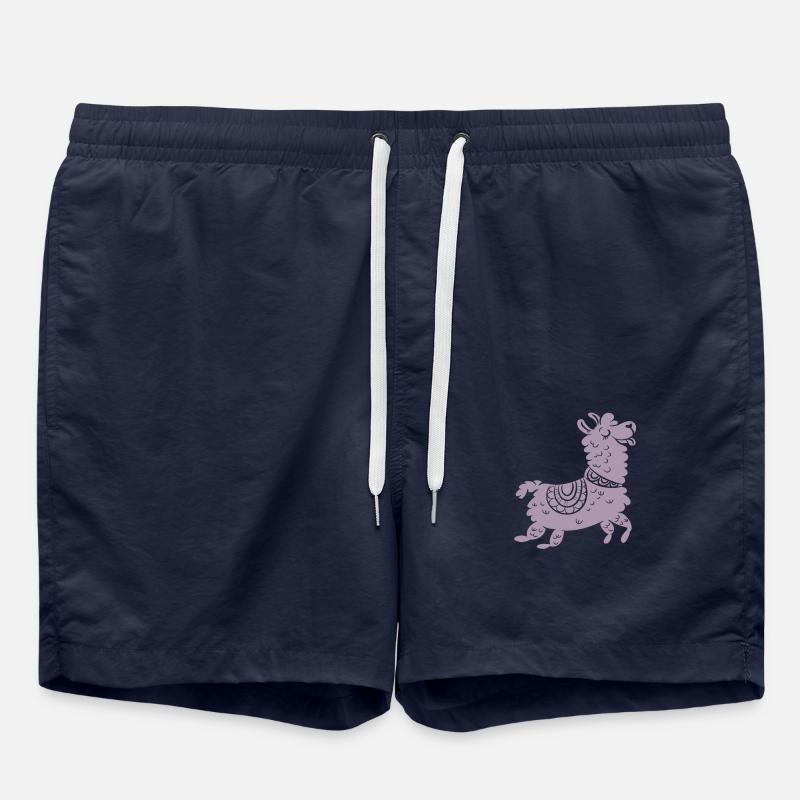 sweet llama alpaca - Swim Trunks - french navy