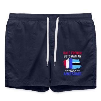 Half French Half Batswana - Swim Trunks - french navy - Front - AI Model Male 185 light (185cm)