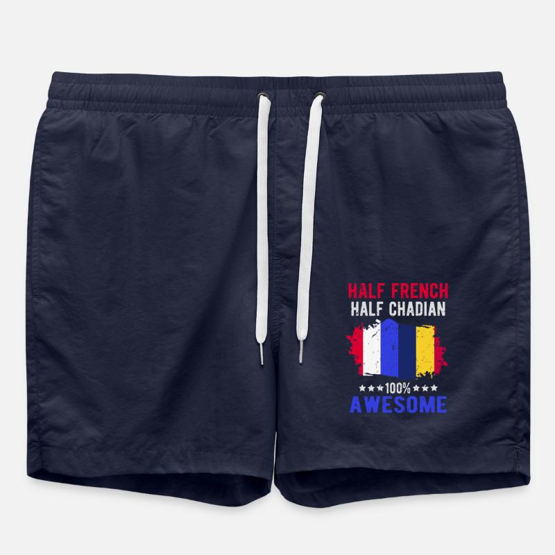 Half French Half Chader - Swim Trunks - french navy